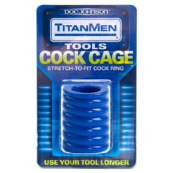 TitanMen Ballstretcher Cock Cage 50mm Bleu